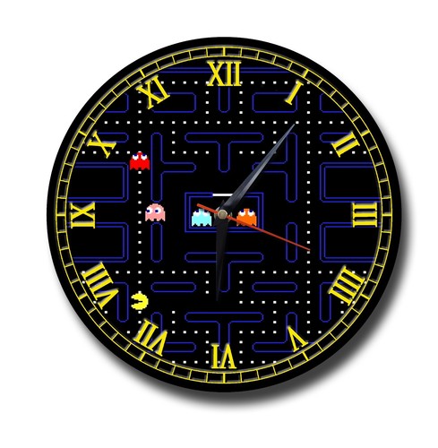 Pac man metal clock 250mm - pac,