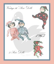 Reproduction Vintage 16" Tall Pixie Cloth Dolls Sewing Pattern