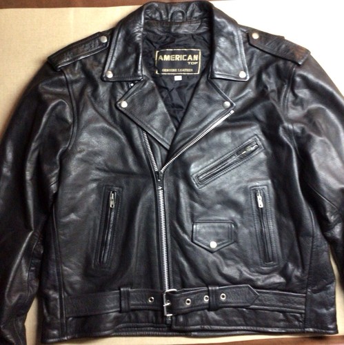 Vintage black leather biker - vintage,
