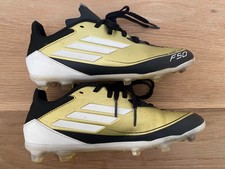 Adidas Kids' Messi F50 Firm Ground League Football Boots Gold, Size 4