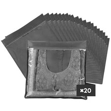 FINEWAY CLEAR COLOUR SAREE STORAGE BAGS GREY - Sets of 10 or 20