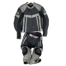 Hein Gericke Leather 2 Piece Motorcycle Suit UK 38 Jacket Trousers W34 L30 Black