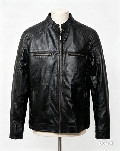 Men leather jacket - jacket, new