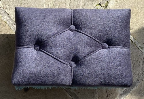 Blue velour queen anne - blue,