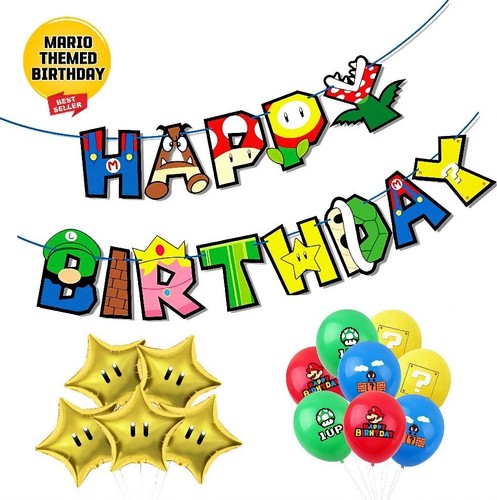 Mario banner latex - mario, balloons