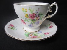 Queen Anne China , Old Country Spray , Coffee Cup & Saucer  . VGC
