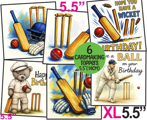 Cricket male mens card toppers - card,