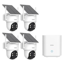 AOSU 3MP Solar Wireless Security Camera System 4-Cam Kit 360° PTZ Home Surveilla