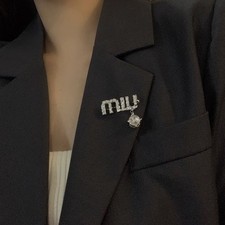 Women's letter M shiny alloy