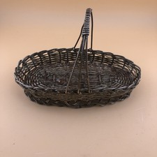 Small Vintage Metal Stand Basket Shabby Chic Victorian Style