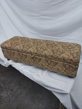 long floral Solid wooden footstool ottoman Storage with Wooden Feet