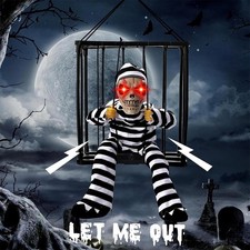 Motion Sensor Screaming Sound Skull Ghost Hanging Halloween Decorations Prop