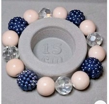 Blue And Pale Pink Beaded