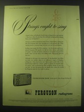 1953 Ferguson 500 Radiogram Ad - Strings ought to sing