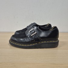Dr Martens Ramsey Hair On Black Leather Creepers Chunky Buckle Shoes Size Uk 6