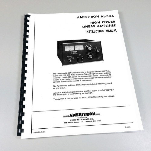 Ameritron 80a instruction - al-80a,