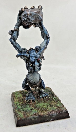 Stone troll metal well painted - stone,