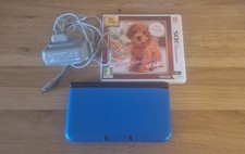 Nintendo 3DS XL Blue Handheld Console with Charger And Nintendogs Game