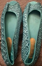 Teal Green Slipper Shoes