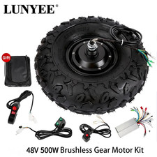 14.5 inch 48V 500W Electric Wheelbarrow Cart Gear Motor Controller Conversion