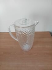 2L Plastic Water Pitcher Jug With Lid Dimple Effect Dining Outdoor Cocktails NEW