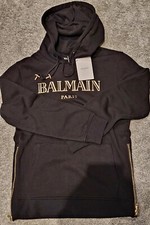 Balmain Mens Black Hooded