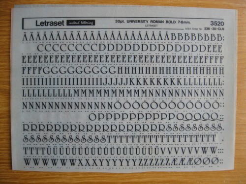 Sheet letraset upper - sheet,