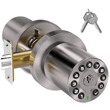 Keypad Door Knob Lock, Keyless Entry, 50 Codes, Auto Lock, Home/Office/Hotel Use