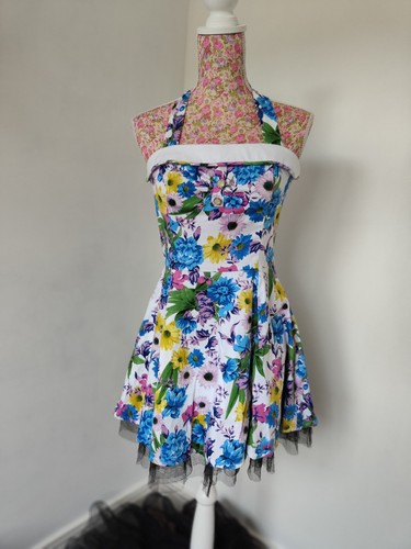Hearts and roses - blue, mini
