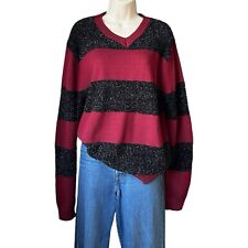 Markus Lupfer Festive Metallic Long V Neck Merino Wool Tunic Jumper M