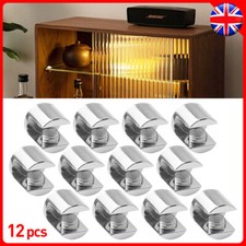 12pcs Glass Shelf Support Clamp Brackets Clip Chrome Shelves 3-8mm Clip Tool UK