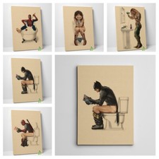 Funny Superheroes in Bathroom