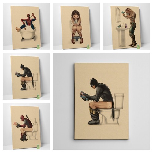 Funny superheroes bathroom - funny, in