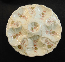 Antique Limoges Oyster Plate 5 Wells Ornate Design