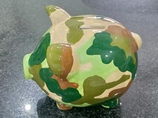 Percy Pig M&S camouflage limited edition money box 2008 camo Used