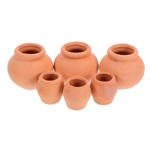 6pcs clay pots - 6pcs,