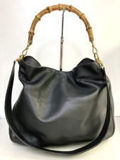 used GUCCI Bamboo Handle 2way Leather Bag 1705 1577 Tote Bag Shoulder Bag 26528