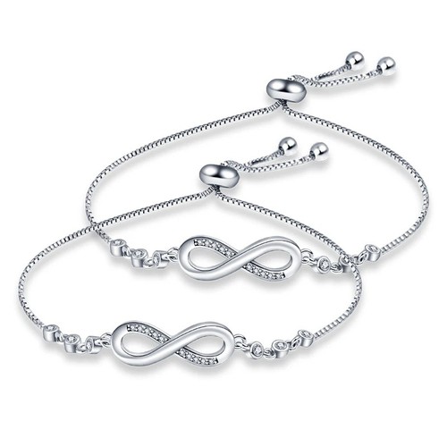 925 silver infinity bracelet - silver,