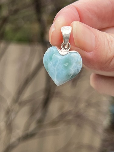 Larimar heart pendant aaa - larimar, aaa+