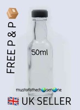 12 X 50ML MINIATURE GLASS BOTTLES ZAM ZAM GIFT FAVOUR WEDDING NIKKAH WITH LIDS