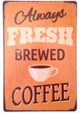 RETRO METAL WALL SIGN TIN PLAQUE VINTAGE SHABBY CHIC COFFEE KITCHEN DINER USA