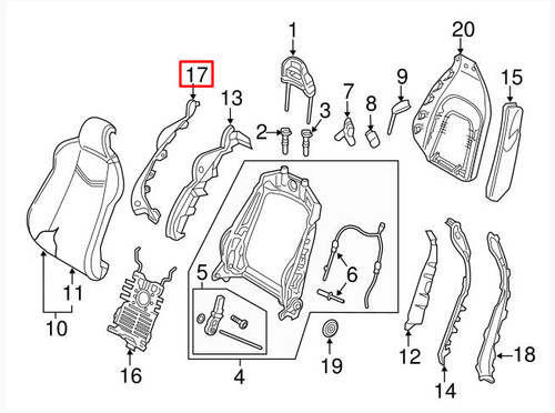 New genuine audi front - new, seat