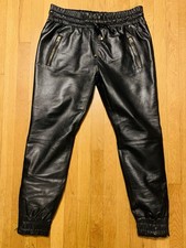 Men’s Black Leather Joggers