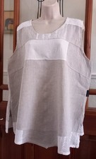 Vtg Look Linen Patchwork Cami Lagenlook Top 18 20 Made In Italy By Sarah Santos