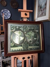 Blaeu Wall Map Antique World & Peter Schenk The Elder Map of the World