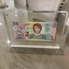Acrylic Framed George Best £5 Pound Note.