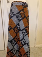 Versatile African Print Maxi Wrap Skirt - Modern Patchwork Pattern - One size