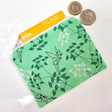 Coin Purse Money Pouch | Handmade | Disney TinkerBell  Fairy Fabric | Lined