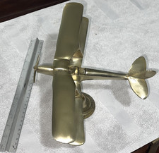 Extra Large Vintage Brass Model Of A Tiger Moth Biplane used for training pilots