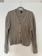 Boohoo Taupe Ribbed V-Neck